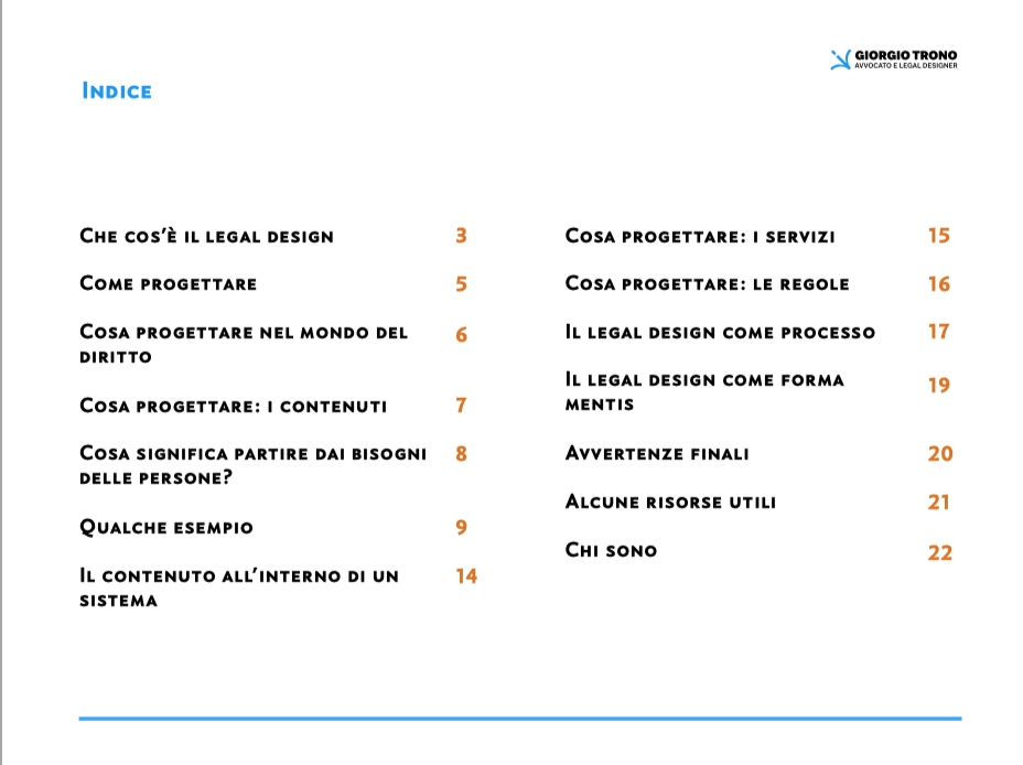 Indice della guida sul legal design